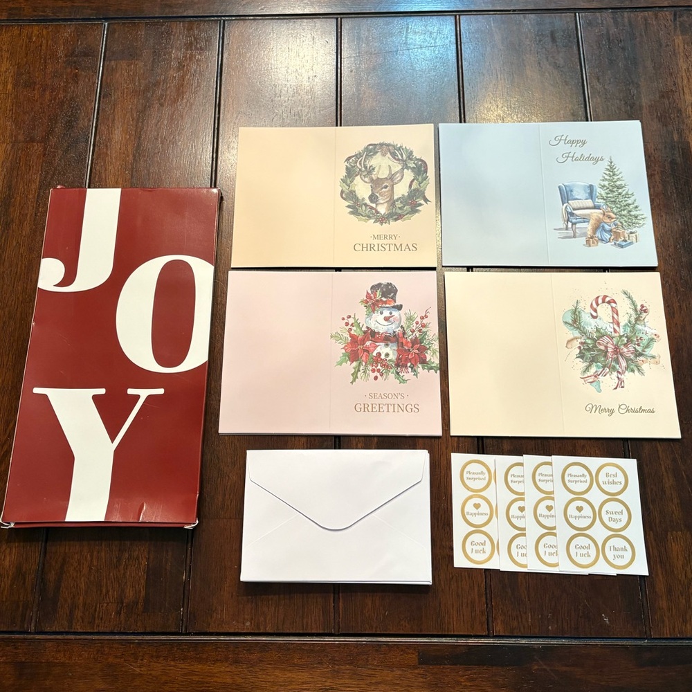 Christmas and Holiday Greeting Card and Sticker Set (24)
